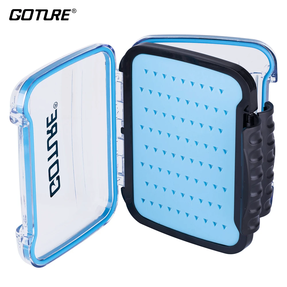

Goture Waterproof Fly Fishing Box Double Layer Silicone For Holding Fishing Lure Flies Durable Fishing Tackel Box