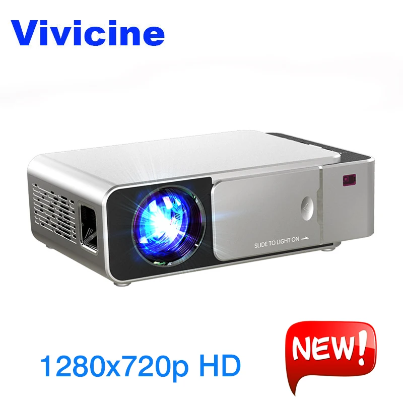 VIVICINE 1280x720 p HD LED proyector android 7.1.2 HD portátil HDMI USB PC 1080 p casa teatro Proyector Bluetooth WIFI Beamer