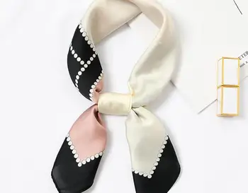 

Yishine 60*60 CM Women Multifunction Polyester Silk Scarf Geometric Patchwork Printed Satin Small Square Wraps Scarves Shawl