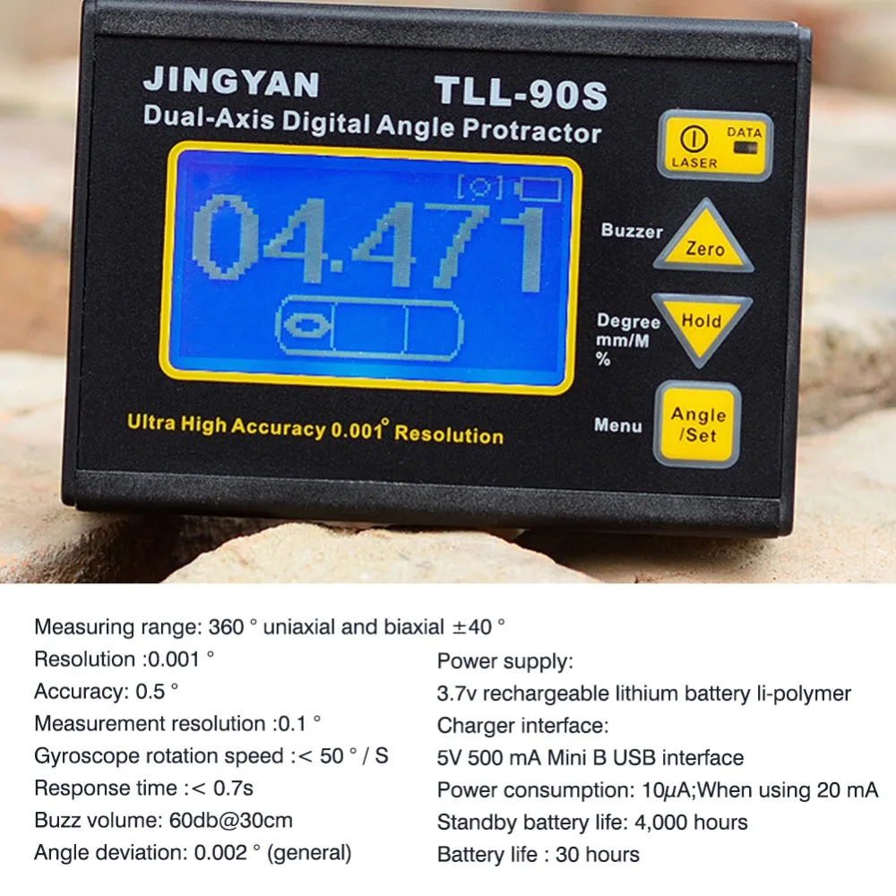 High precision High resolution Angel Meter large Screen LCD Laser Marking Charging Function Magnet Adsorption Function For PLC (10)