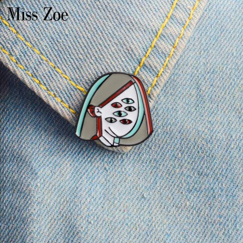 

Perspective Arachne Enamel Pin brooch Lapel Pin Simple icons Pins Button Badge Denim Jeans Cartoon fashion Jewelry Gift girl