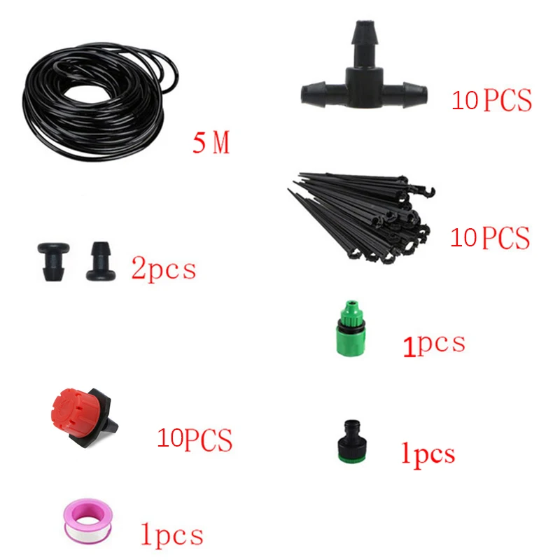5 м~ 25 м система капельного орошения «сделай сам» автоматический полив садовый шланг микро-капельные садовые наборы для полива с регулируемыми капельницами - Цвет: 5M