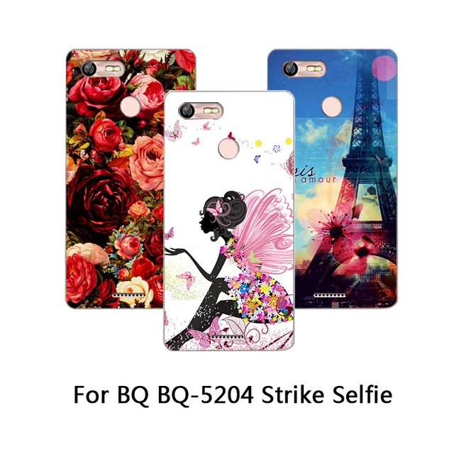 Special Offers For BQ-5204 Strike Selfie Case Painting Protective Soft TPU Colored Printed Phone Cases Silicone cover For BQ 5204 back case