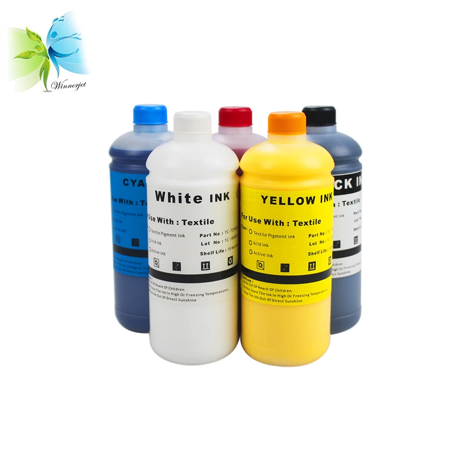 Winnerjet 1000 мл цветные и белые текстильные чернила, очиститель и PREATRETMENT для EPSON принты DTG