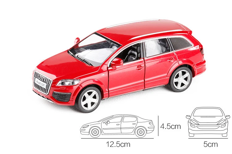 Simulação de Alta Modelo de Carro Carros de Brinquedo Educativo para as Crianças Cidade Audi q7 Liga Coleção Diecast Metal Pull Back Presentes 1:36 Rmz V12 6 Simulação de alta 1:36 RMZ Cidade V12