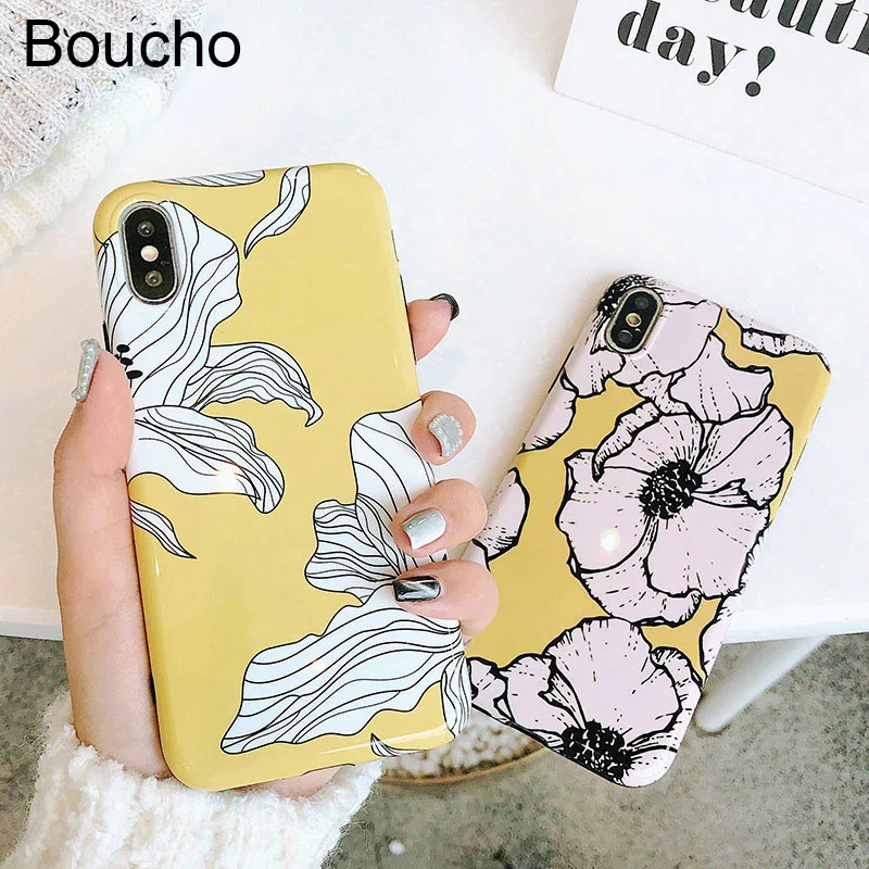 Чехол для телефона с мультяшными цветочными лепестками iphone 8 7 6 6s X plus XS Чехлы MAX XR