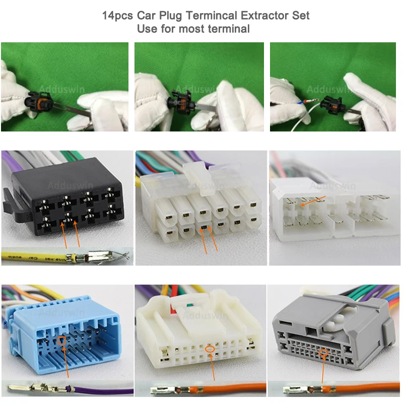 3pcs,8pcs,11pcs 18pcs Car Plug Circuit Board Wire Harness Terminal Extraction Pick Connector Crimp Pin Back Needle Remove Tool