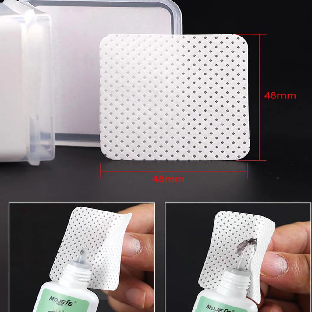200pcs Cotton Pads Wipes, Ideal Wiping for Bottles of Eyelash Glue, Nail Glue, Lash Extension Adhesive, Lash Glue Holder Pads
