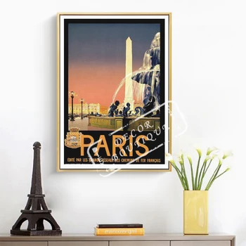 

Retro World Travel Posters Paris Spring Classic Wall Sticker Canvas Paintings Decorative Vintage Poster Home Bar Decor Gift