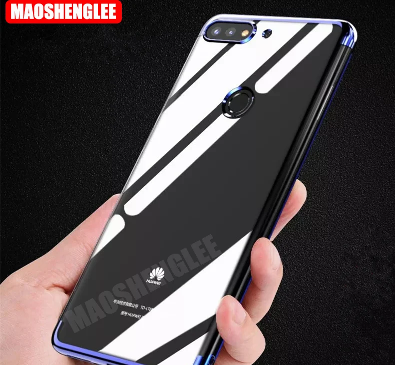 Plating Transparent Case For Huawei Y9 Y7 Y6 Prime 2018 Silicone Soft TPU Cover case Back cover | Мобильные телефоны и