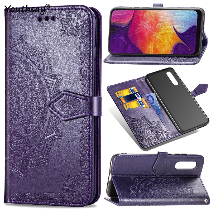 

sFor Samsung Galaxy A50 Case SM-A505 Flower Leather Flip Phone Fundas Case For Samsung Galaxy A50 Cover For Galaxy A50 Case