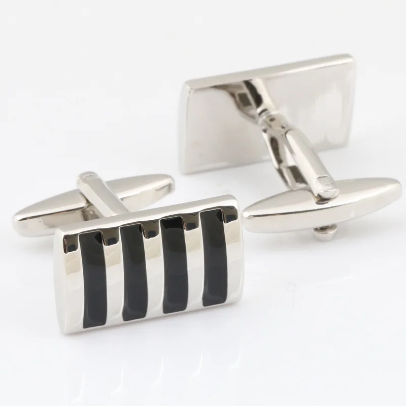 

French Shirt High Quality Wedding Cufflinks Rectangular stripe