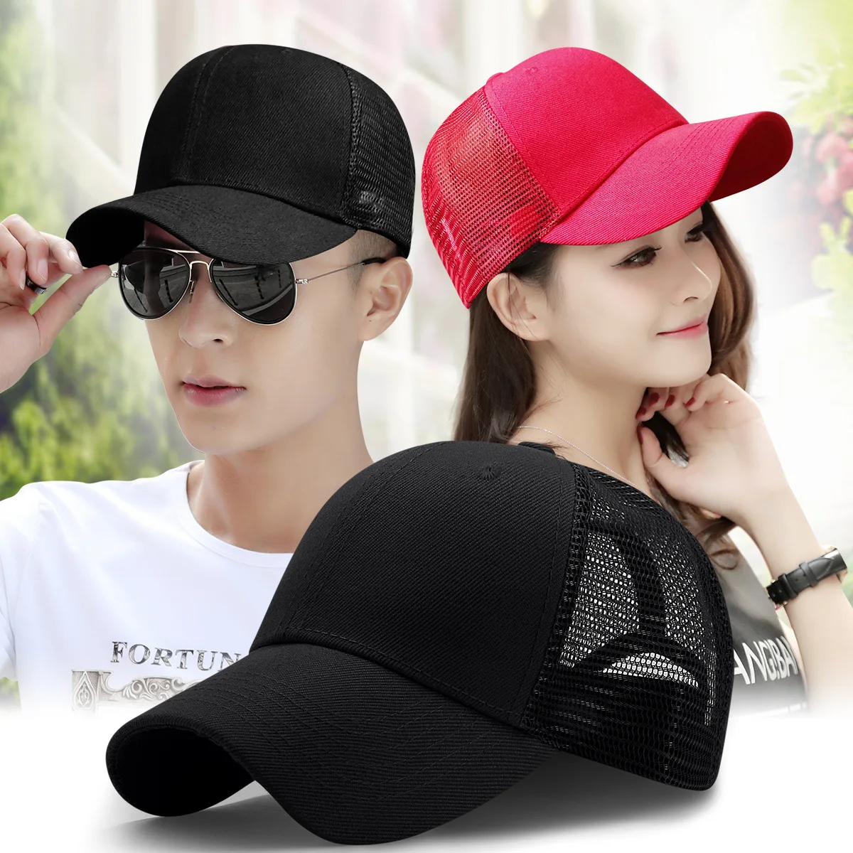 

Beckyruiwu Male Pluz Size Curved Peaked Cap Men Plain Mesh Truck Hats Adult Logo Customized Solid Color Baseball Caps L XL