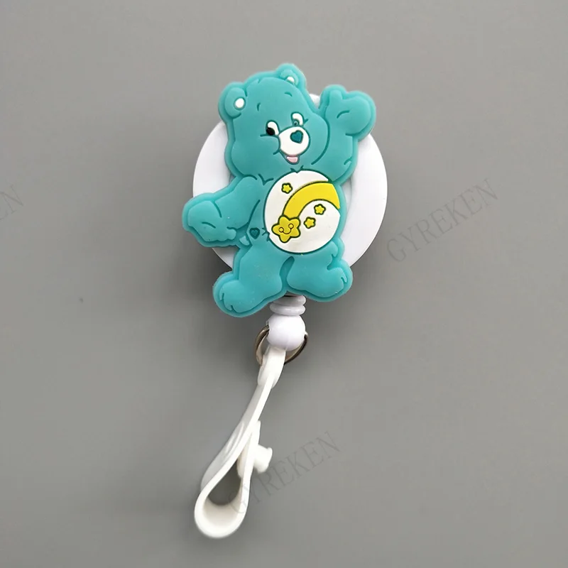 Kawaii мини цветной медведь раскладной держатель для бейджа высокого качества акриловый мультфильм значок медсестры держатель катушки Pull ID карты бейдж держатель - Цвет: 6