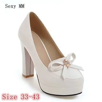 

Women High Heel Shoes Platform Pumps Woman Thin High Heels Party Wedding Shoes Ladies Kitten Heels Plus Size 33 - 40 41 42 43