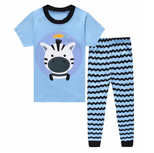 Детские пижамы, комплект на весну пижамы для девочек пижамы с акулами детские пижамы с рисунками животных для маленьких мальчиков пижамные комплекты P1 - Цвет: color at picture
