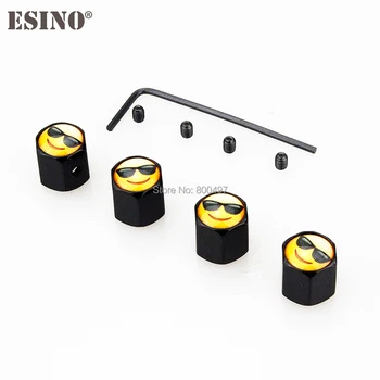 

40 x Car Styling Funny Smile Face Anti-theft Stainless Wheel Tire Valve Stems Caps Car Wheel Tire Stem Air Valve Caps