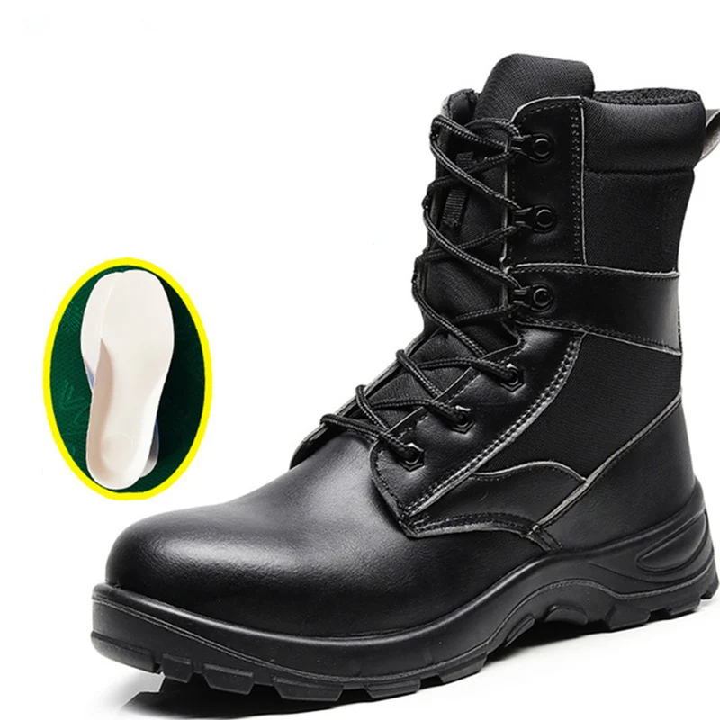 

Winter High Labor Insurance Boots Men's Anti-smashing Anti-piercing Steel Toe Cap Wear Safety Boots Site Work Shoes Cotton Shoes