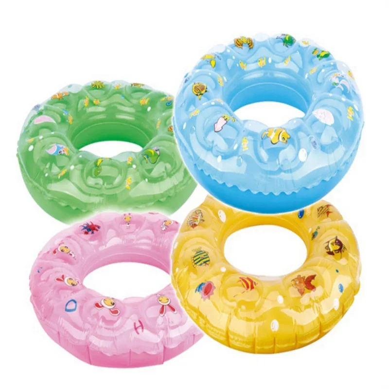 

2019 Summer New Thickening Children's Double Crystal PVC Inflatable Swimming Circle Cartoon Swim for Kids Bath Toys