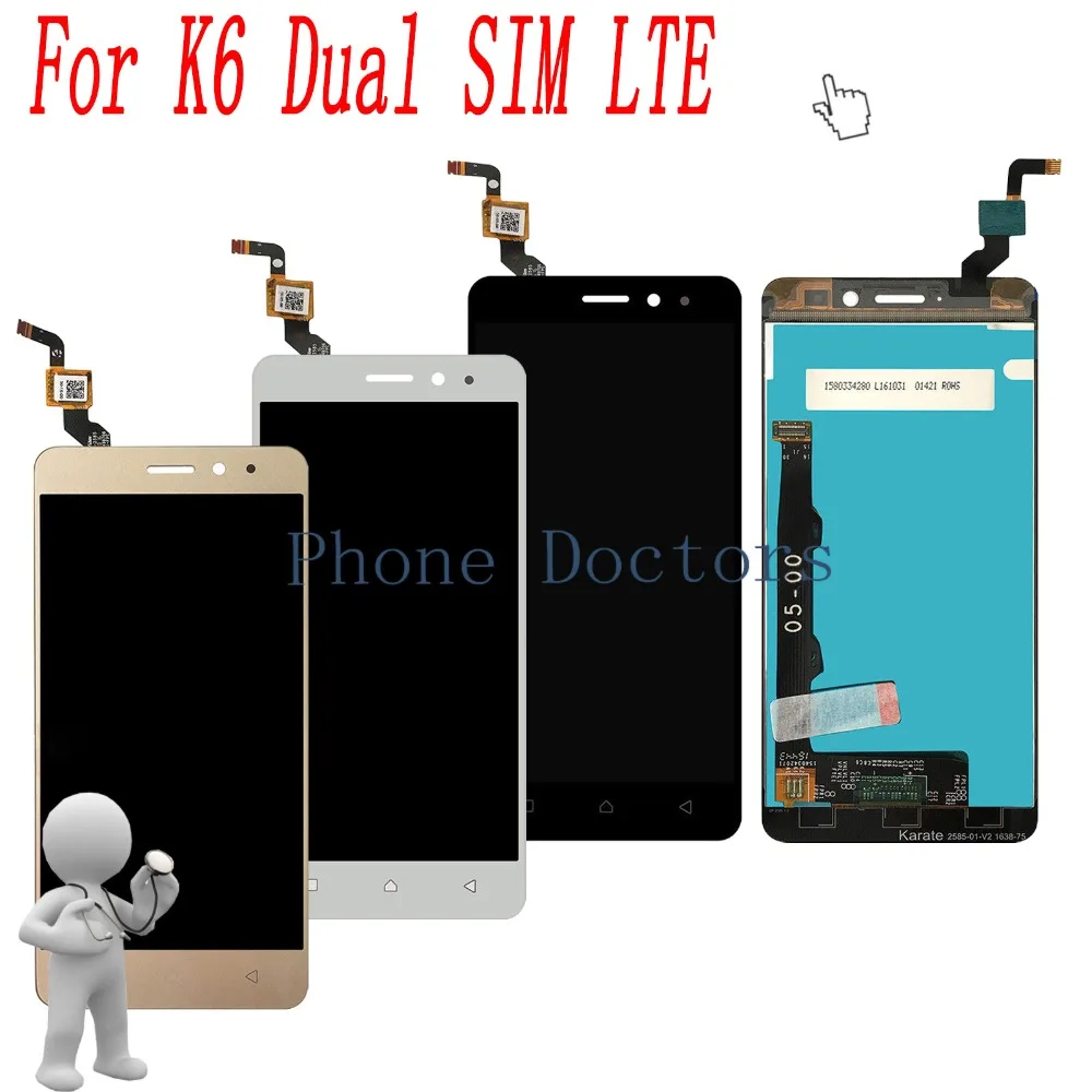 

5.0'' New Touch Screen Digitizer Glass + LCD Display Assembly For Lenovo K6 Dual SIM LTE k33b36 k33b37 ;New ;100% Tested