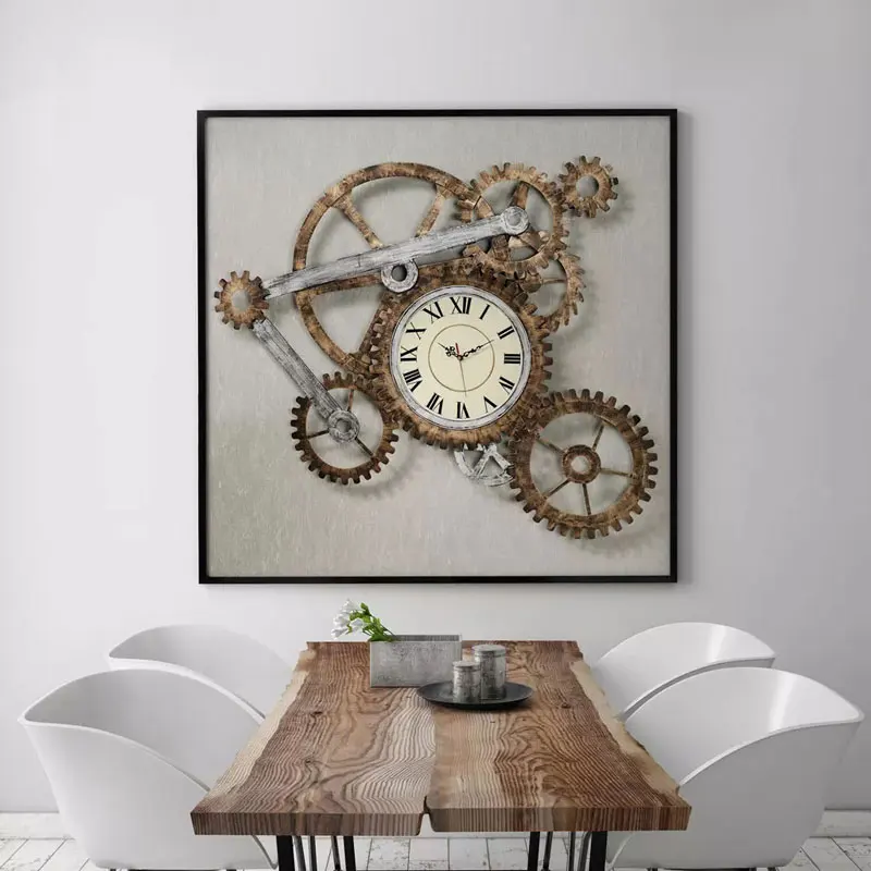 Wall Art Canvas Painting Vintage Gear Clock Canvas Prints for for
