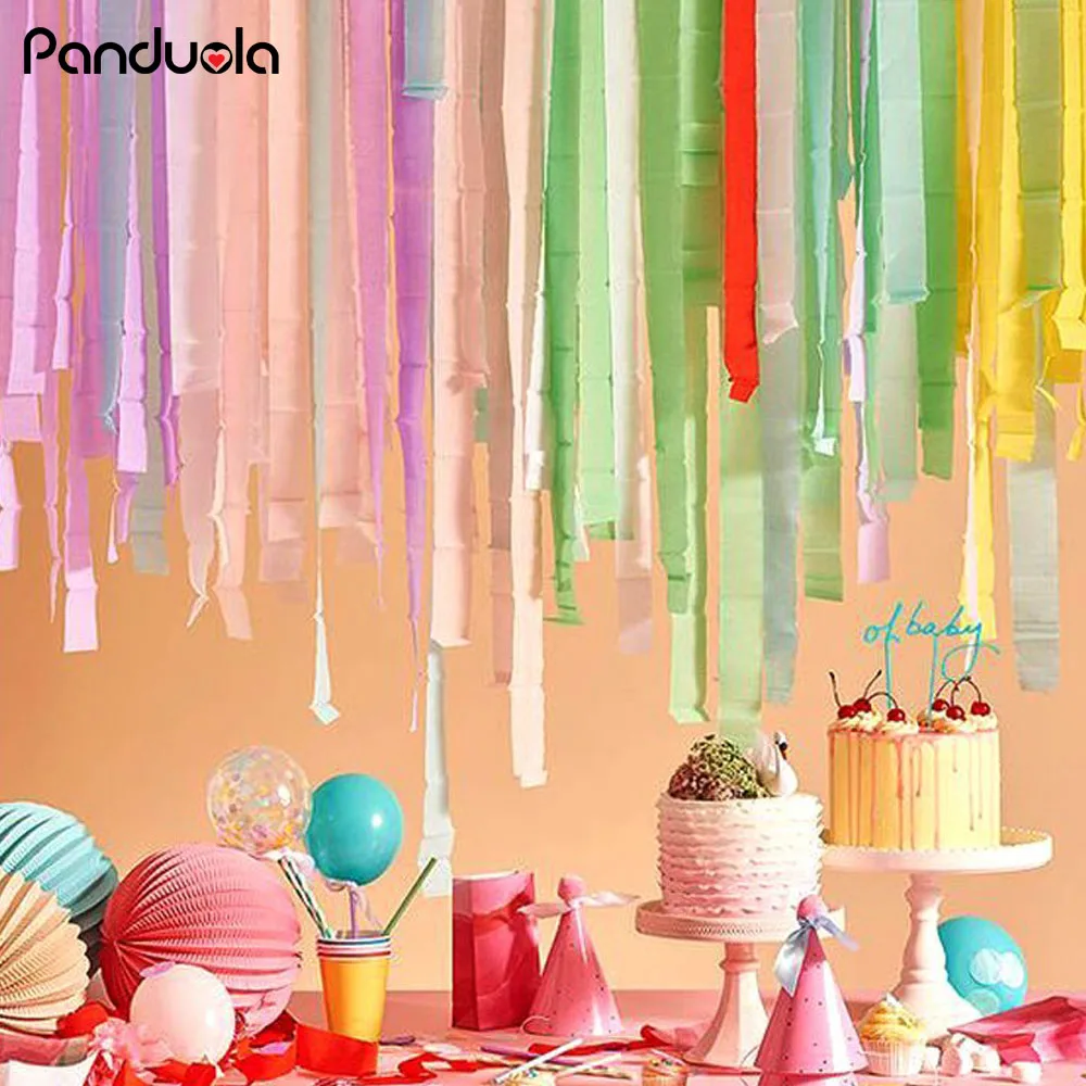 

10meter Colorful Tissue Wrinkles Paper Rolls Creping Paper Streamers DIY Paper Bouquet Curling for Wedding Christmas Decoration