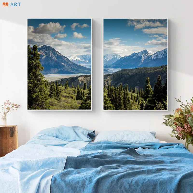 

Canada National Park Forest Picture Valley Print Landscape Canvas Painting Nature Poster Wall Art Living Room Decor