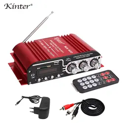 Kinter ма-400 Hi-Fi стерео усилитель звука 2CH 25 Вт с UBS SD MP3 Вход и fm-радио питания DC12V 5A адаптер питания аудио кабель