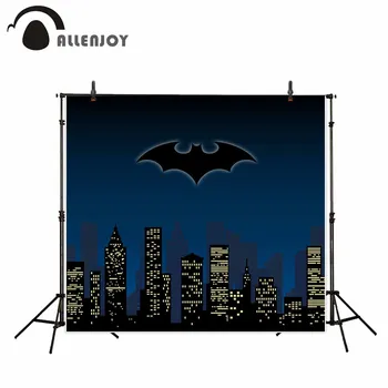 

Allenjoy Bats background city night dark blue background super hero backdrop Photostudio backdrop Backgrounds for photographing