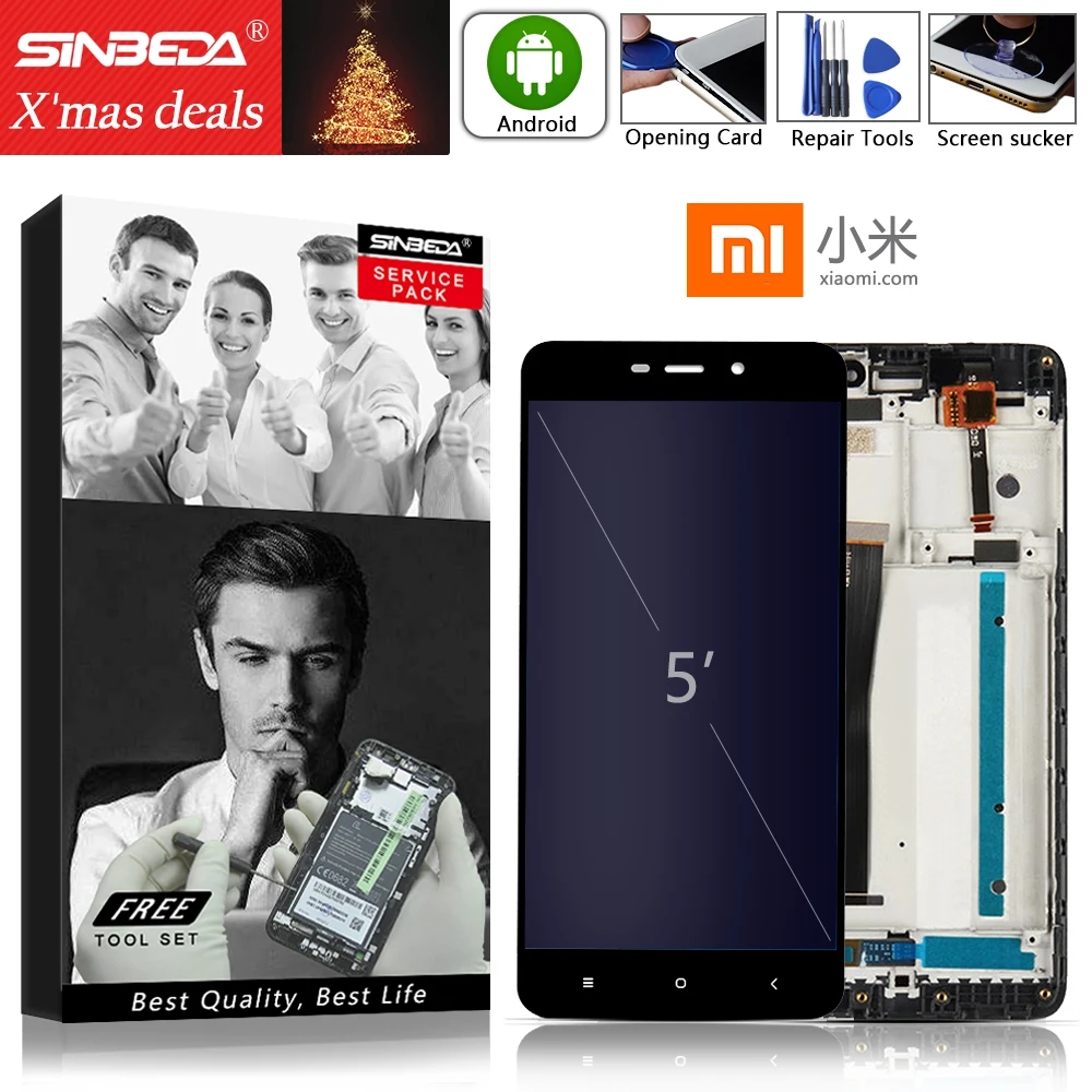 

5.0" For XIAOMI MI Redmi 4A LCD Display Touch Screen Digitizer With Frame Assemble For Xiaomi Redmi 4A Display LCD Replacement