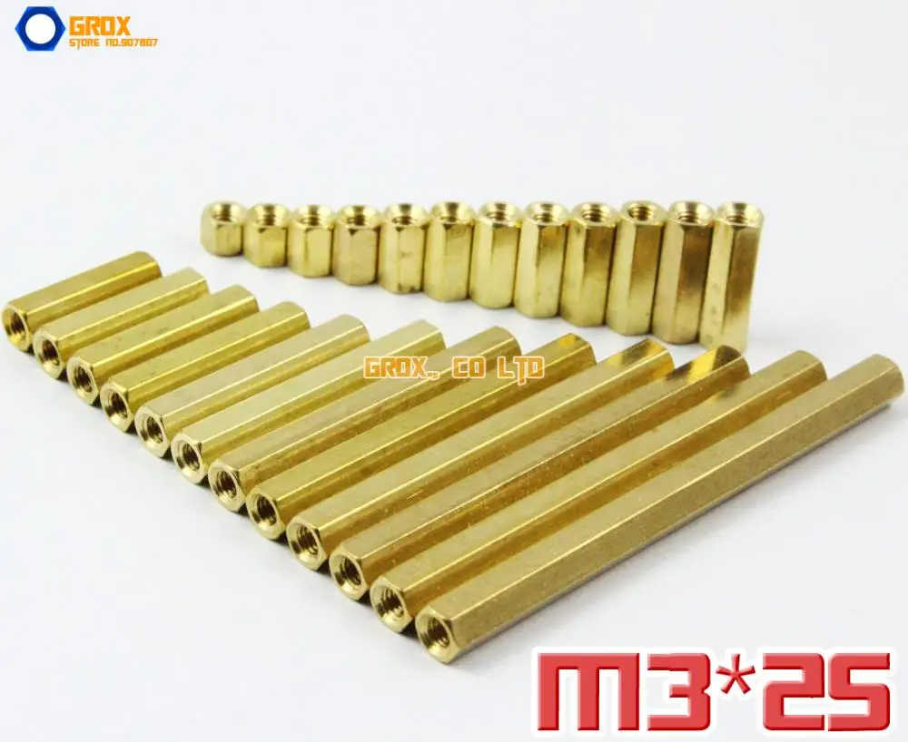 

50 Pieces Brass M3 x 25mm Female PCB Motherboard Standoff Spacer