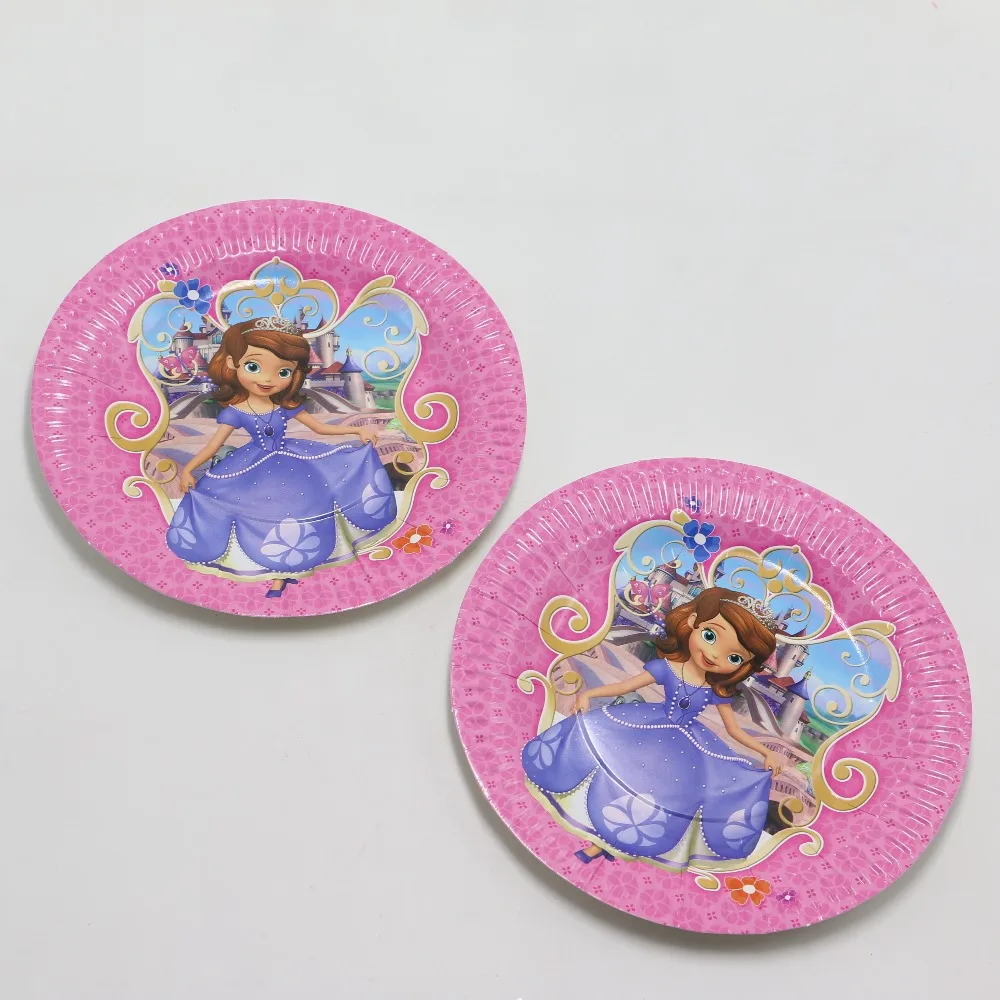 

10Pcs/lot 9 inch Lovely Paper Plates Sophia Princess for Valentine Birthday Wedding Nursery Party Tableware Party Supplies