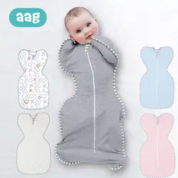 AAG 0-6 M конверт спальный мешок хлопок сплошной цвет молния Sleepsacks одеяло-конверт для новорожденных пеленать Одеяло анти-испуг 0