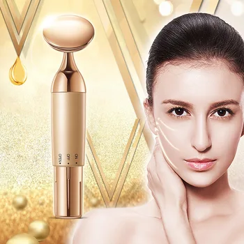 

Hot Portable Sonic Vibrating Face Massager with Two Puff for Anti Aging Skin Tightening wyt77