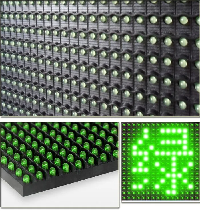 TEEHO продвижение P10 зеленый точечно-матричный СВЕТОДИОДНЫЙ знак Панель 320*160 мм 1/4 сканирования на открытом воздухе Водонепроницаемый бегущая строка светодиодный Дисплей рекламный щит