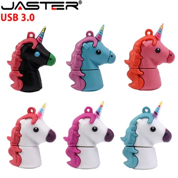 

JASTER USB 3.0 Creative cartoon Cute unicorn pen drive usb flash drive 4GB 8GB 16GB 32GB 64GB Fast usb 3.0 memory stick U disk