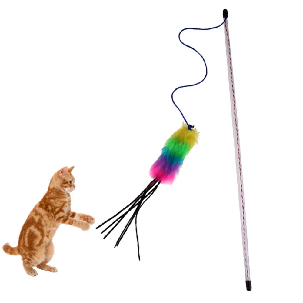 Connective Cat Stick Toy Wire Chaser + 2pcs Replaceable Feather