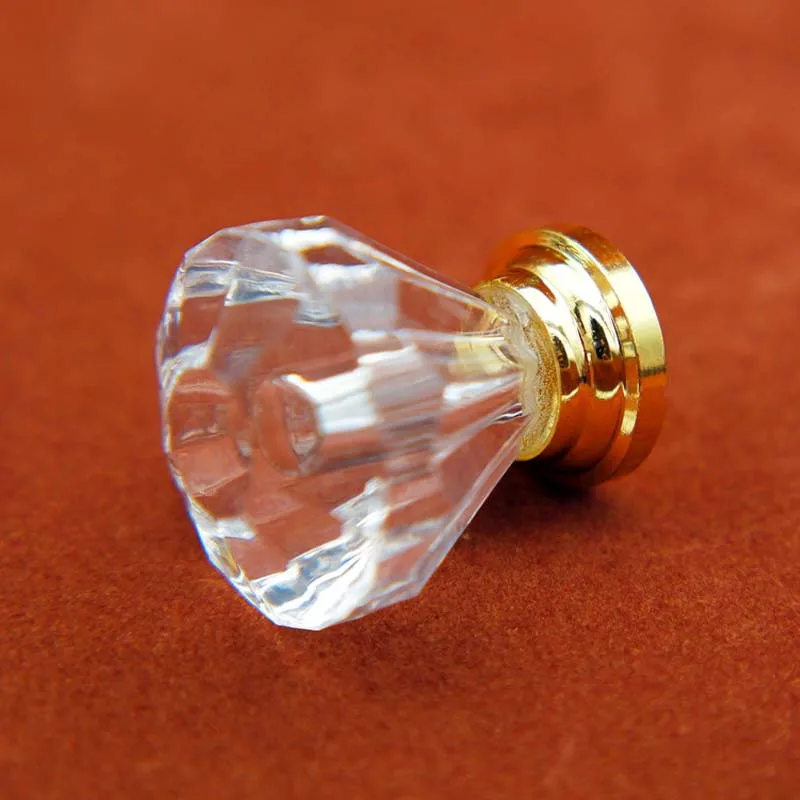 New 10pcs Transparent Acrylic Wardrobe Handle Knob Dia 25mm