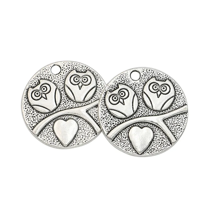 5 шт. посеребренные подвески в виде совы 24 мм|charm pendant|pendants for jewelry makingbird charm pendant |