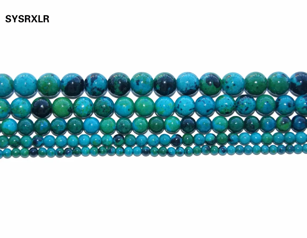 Новые натуральные камни, Хризоколла круглые бусины 1" нить 4 6 8 10 12 мм выбрать размер для самостоятельного изготовления ювелирных изделий браслет ожерелье