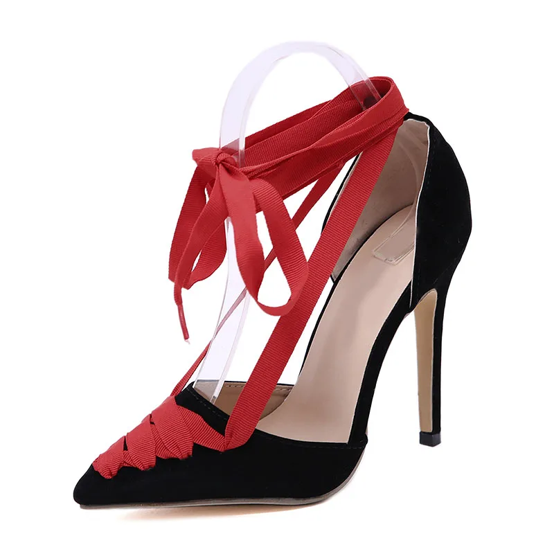 

VANGULL Fashion Gladiator Women Pumps Cross-Tied Supper High Heel Shoes Women Mature Ladies Street Party Footwear Size 35-40