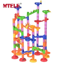 MTELE Brand Big Size DIY Construction Marble Race Run Maze Balls Track Plastic house High Quality