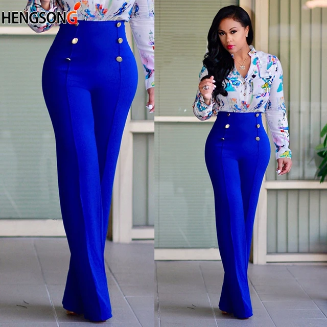 Wide Leg Fashion High Waist Trouser  Waist Wide Leg Pants Workwear -  Women's Pants - Aliexpress