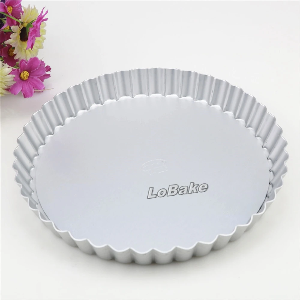 8 inches loose-bottom aluminium alloy round flower wavy side pie pan pizza stone pancake cheesecake mold chrysanthemum disk