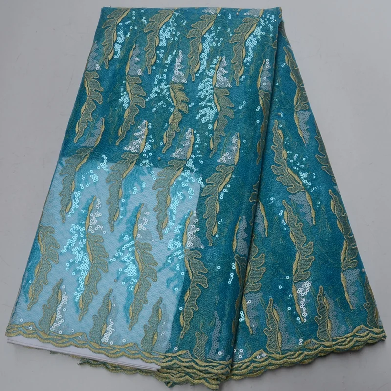 

New Design African Organza Lace Fabric High Quality Nigerian Lace Fabric With Heavy Sequins African Tulle Lace Beaded PSA147-2