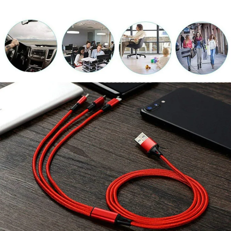 3 في 1 كابل يو اس بي ل فون شحن سريع كابل للأندرويد المصغّر usb نوع C نوع-c 3in1 كابلات الهاتف المحمول كابل شاحن 3 في 1 كابل يو اس بي ل فون شحن سريع كابل للأندرويد المصغّر usb نوع C نوع-c 3in1 كابلات الهاتف المحمول كابل شاحن