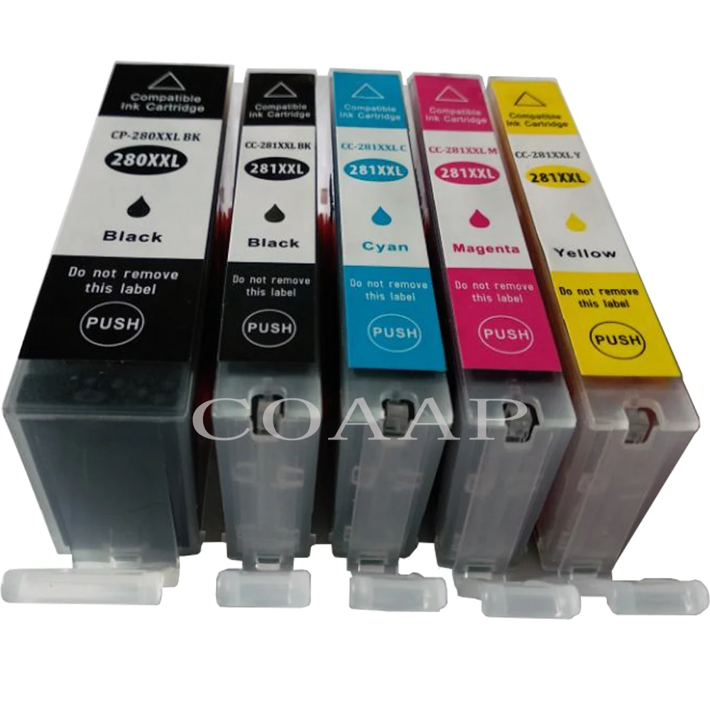 

5 PCS New Compatible PGI 280XL CLI 281XL ink cartridge for canon 280 281 Pixma TS6120 TS8120 TS9120 inkjet Printer