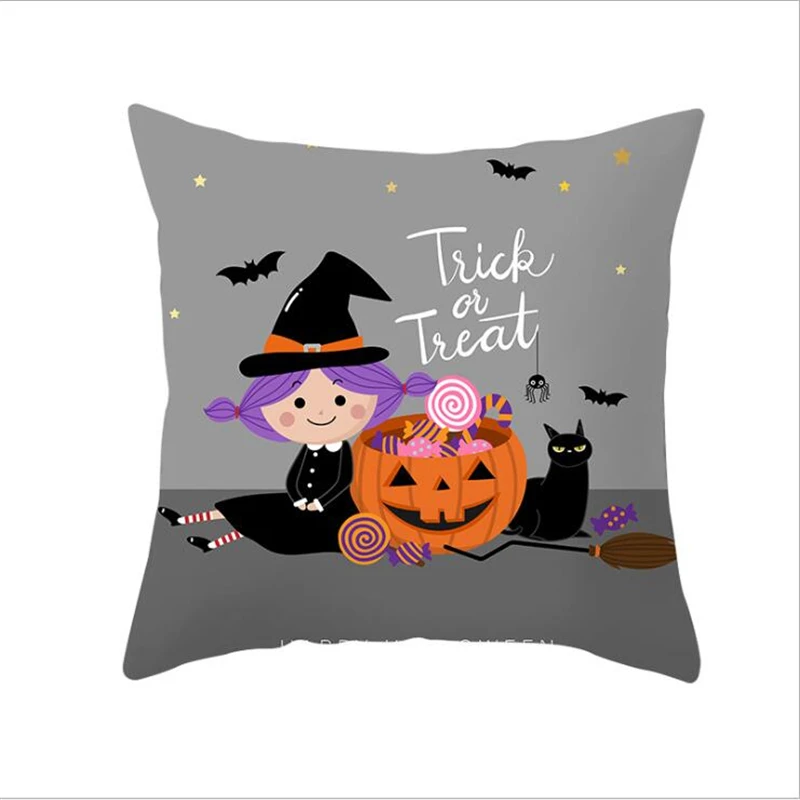 19 Cute Cat Halloween Decoration Pillow Case Happy Birthday Sofa Cushion Cover Case Xmas Party Pillowcase Gifts - Color: 19