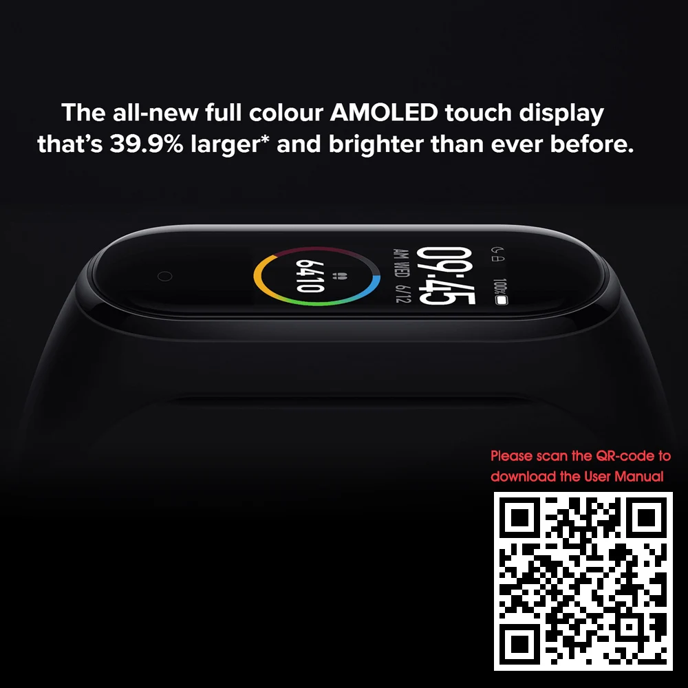 Xiaomi Mi Band 4 новейший музыкальный умный Браслет фитнес-трекер для измерения сердечного ритма 0,9" цветной AMOLED экран BT 5,0 135 мАч браслет