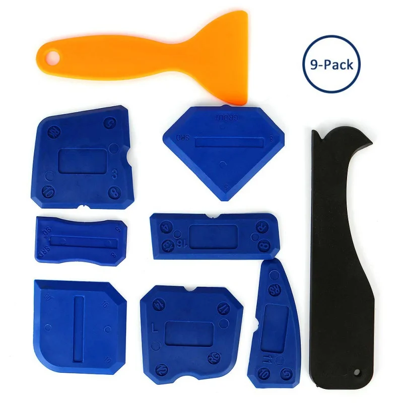 9 Pcs Silicone Edge Grout Remover Caulking Tool Kit Joint Sealant Sealing Tool for Bathroom Kitchen and Frames Sealant Seals